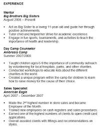 student experience sample on resume