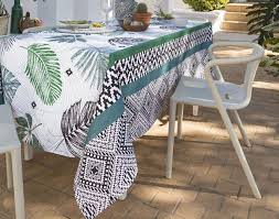 Nappe Polycoton Enduit Imprime Tropical Nappe Nappe Exterieure Decoration Maison