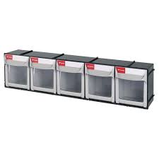 Car trunk organizer cocobela trunk storage, heavy duty collapsible durable multi compartments with foldable cover aluminium alloy handle reflective strip. Flip Out Bin Set With 5 Compartments For Parts Storage Tool Workspace Storage Solutions Shuter