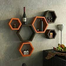 Wall shelves are actually a great way to fill an empty space. Encore Decor Hexagon Mdf Wall Shelf Number Of Shelves 6 Color Brown Orange à¤¡ à¤ à¤° à¤ à¤µ à¤µ à¤² à¤¶ à¤² à¤« à¤¸à¤ à¤µà¤ à¤¦ à¤µ à¤° à¤ à¤à¤²à¤® à¤° Mo Ahmad Handicraft Saharanpur Id 20420195533