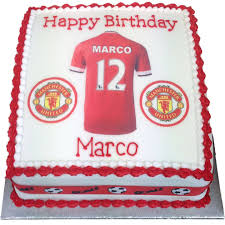 Come see our unique cake gifts! Man United Personalised Shirt Birthday Cake Flecks Cakes
