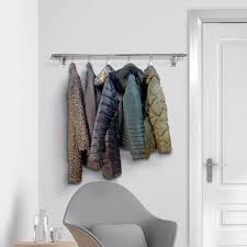 Maximise your shop floor space with our wall mounted clothes hanging rail measuring 2440mm in length and made with strong, chrome plated steel. Wall Mounted Clothes Hanging Rail 610mm Displaysense