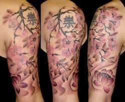 Japanese Cherry Blossom Half Sleeve Tattoo Sleeve Tattoos For Women Sleeve Tattoos Blossom Tattoo
