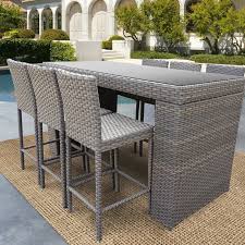 Sol 72 Outdoor Cedarville 7 Piece Bar Height Pub Table Set Wayfair In 2020 Patio Furniture Deals Outdoor Wicker Patio Furniture Wicker Patio Furniture