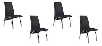 Lot de 2 chaises de salle à manger coloris cr�. Lot De 4 Chaises Noires Pour Cuisine Et Salle A Manger