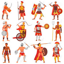 Gladiator Vector Roman Warrior Character In Armor With Sword Or Weapon And Shield In Ancient Rome Illustr Roman Warriors Greek And Roman Mythology Ancient Rome