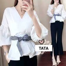 Harga dari blouse ini adalah rp 192.500. Jual Pakaian Wanita Modern Atasan Baju Putih Blouse Kerja Modern Kekinian Style Kore Fashion Remaja Santai Trendi Di Lapak Toko Jane Bukalapak