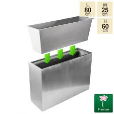 Maybe you would like to learn more about one of these? L80cm Silver Zinc Tall Trough Planter With Insert By Primrose 114 99