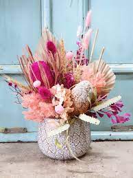 Gorgeous glass vase (perfect for holding future tulips!) tip: Pastel Pop Dried Pot Posy Twine Florist Telopea Nsw 2117