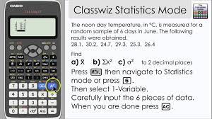 Casio Classwiz Statistics Mode Find Mean Variance And Other Information 991ex 570ex Calculator Scientific Calculator Scientific Calculators
