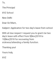 First, refer to the leave application samples to write an application to the principal for two days leave. Write An Application For Two Days Leave Brainly In