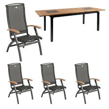 Buy iconic home da vinci left hand facing sectional sofa l shape chaise pu leather button tufted with silver nailhead trim silvertone metal leg with 3 accent pillows, modern contemporary, cream: Hartman Da Vinci Concept Sitzgruppe Klapp 5tlg Tisch 180 240cm Xerix Teak Garten Und Freizeit