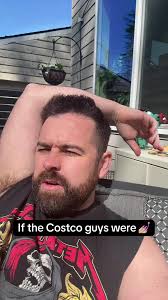 Worker at Costco with Beard and Mustache
