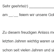 Schreiben sie an herr schneider. Einladung Goldene Hochzeit Zum Download Vorlagen De