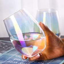 Glassrainbow Premium Rainbow Iridescent Crystal Water Glasses Glass Wine Glass Cup Iridescent Crystal