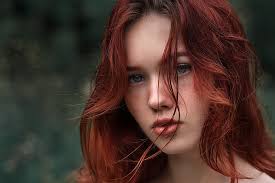 Red hair (or ginger hair) occurs naturally in one to two percent of the human population, appearing with greater frequency (two to six percent). Hd Wallpaper Red Haired Woman Woman S Face Women Redhead Blue Eyes Hair In Face Wallpaper Flare