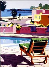Green Pool Chair Cartoon Pool Chairs Outdoor Furniture Sets Outdoor Kids at the children's camp with summer landscape.