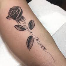 They look great when incorporated with other elements in a tattoo design. Little Rose And Name Combo On The True Til Death Tattoo Facebook