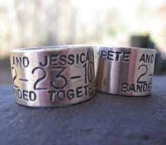 Personalized Sterling Silver Duck Band Wedding Ring Sterling Etsy In 2021 Duck Band Ring Titanium Wedding Rings Wedding Ring Inscriptions