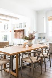 Calabasas Kitchen Remodel Mixed Woods In Kitchen Design Kitchen Dining Area White Walls Dining Room Design Living Room Kitchen Farmhouse Dining Room Table