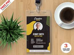 Download office id card design psd template. Vertical Employee Identity Card Psd Psdfreebies Com