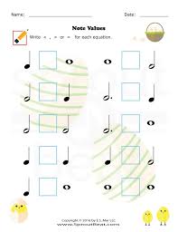 Music Worksheets Easter Note Value Music Math Music Worksheets Music Theory Worksheets