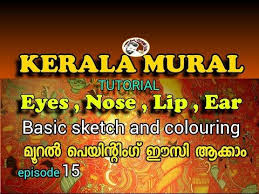 Kerala Mural Painting Tutorial Episode 15 How To Draw Face Parts For Beginners Sreenath Youtube In 2020 Kerala Mural Painting Mural Painting Face Drawing