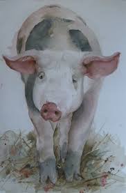 The Last Pig Painting Animal Paintings Pig Painting Pig Art