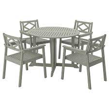 1:6 scale dollhouse miniature round kitchen table and chairs set ornament. Bondholmen Table 4 Chairs W Armrests Outdoor Grey Stained Ikea