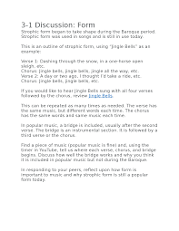Listed below are brief samples of paragraphs consisting of bridge sentences. Solved 3 1 Discussion Form Strophic Form Began To Take Shape During The Baroque Period Strophic Form Was Used In Songs And Is Still In Use Today Course Hero