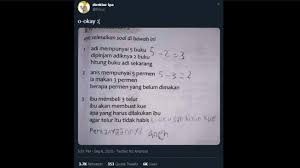 Check spelling or type a new query. Jawaban Anak Sd Untuk Soal Matematika Ini Bikin Ngakak Sekaligus Penasaran