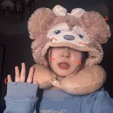 DISNEY SHERRI MAY LINA BELL 후드 넥 필로우 스타일리시 귀여운 여행 비행기 차량 사무실 재택근무 여행 필로우 낮잠  필로우 휴대용 필로우-Freehip.co.kr