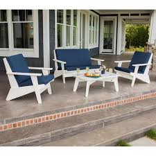 Riviera Modern Lounge 4 Piece Set Patio Lounge Chairs Lake House Patio Patio Set