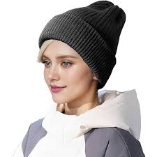 ZLYC Women Winter Down Hat Windproof Hooded Scarf Soft Warm Balaclava Skull  Cap Beanie Hat (Solid Beige) at Amazon Women's Clothing store