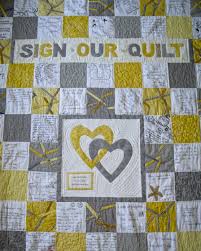 Close Up Of Wedding Guest Book Quilt For My Son And Daughter In Law Guests Signed 6 X 6 Inch White Squares At Quilt Guest Books Book Quilt Quilt Pattern Book
