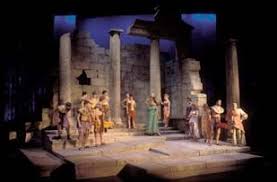 Greek theatre had its origins in religious ritual. A Picture Of A Set Of Lysistrata That Depicts Ancient Greece Ancient Greek Theatre Set Design Theatre Ancient Greece