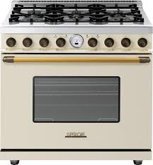 Superiore Rd361scnb 36 Inch Freestanding Dual Fuel Range With 6 Sealed Burners Electric Oven Telescopic Glide Shelves 4 Conve In 2020 Gas Oven Gas Range Clean Stove