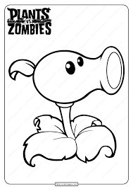 Colorful Peashooter Plant Coloring Page