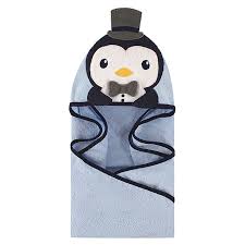 Hudson Baby Mr Penguin Hooded Towel In Light Blue Bed Bath Beyond