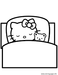Hello kitty coloring pages for kids. Goodnight Hello Kitty Coloring Pages Printable