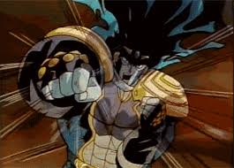 Anime battle arena jotaro kujo gif of jotaro using the world and attacking a dummy during it the world: 253 Jojo S Bizarre Adventure Gifs Gif Abyss
