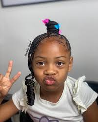 Top knot bun & bang for pretty girl Willow 😍💕 Thank you again,  @indiaroyale for choosing Muy Bella Styles LLC ❤️ “Now all glory to God,  who is able, through his mighty