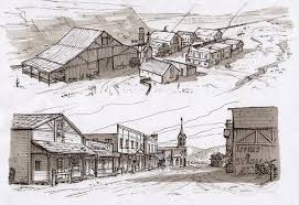 Western Town Old Western Towns Western Town Town Drawing