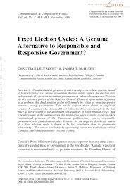 An act respecting the election of members to the house of commons, repealing other acts relating to elections and making consequential amendments to other acts Pdf Fixed Election Cycles A Genuine Alternative To Responsible And Responsive Government