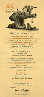 It was one of the last attractions with which walt disney was intimately involved. Kids Menu Pirates Of The Caribbean Disneyland 1967 Disneyland