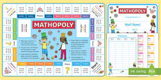 Ideal for parents and teachers, for home or classroom use. Change From 1 Mathopoly Board Game Money