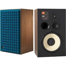 Jbl 12 3 Way Bookshelf Loudspeakers Each Satin Walnut Wood Veneer With Blue Grille Jbll100classicuam Best Buy In 2020 Wood Veneer Walnut Wood Jbl