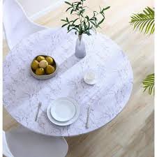 These round tablecloths also come in sixteen different models and a variety of colors, distinct sizes. Brielle Home 48 Cotton Fabric Fitted Table Cover White Marble Marble48 The Home Depot