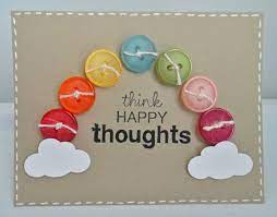 Save and share your place cards as jpgs or pngs. Think Happy Thoughts By Corgidusty Cards And Paper Crafts At Splitcoaststamp Cards Handmade Button Cards Rainbow Card