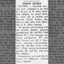 Obituary for JOSEPH RECKER